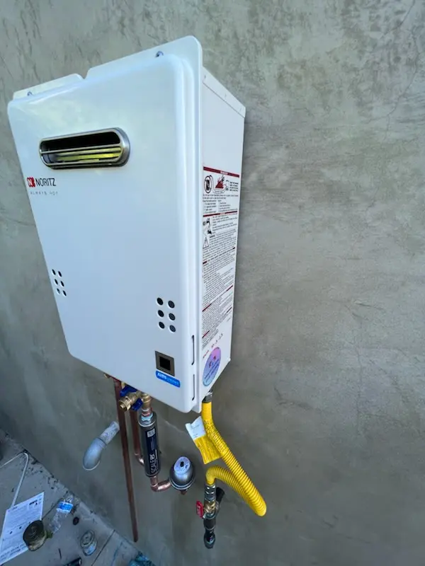 Tankless water heater installation for Shipleys Choice homes